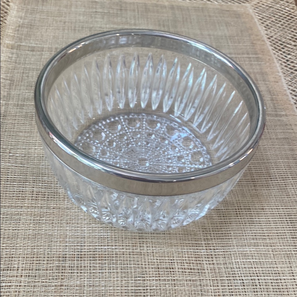 Elegant Glass small dish with Silver Rim